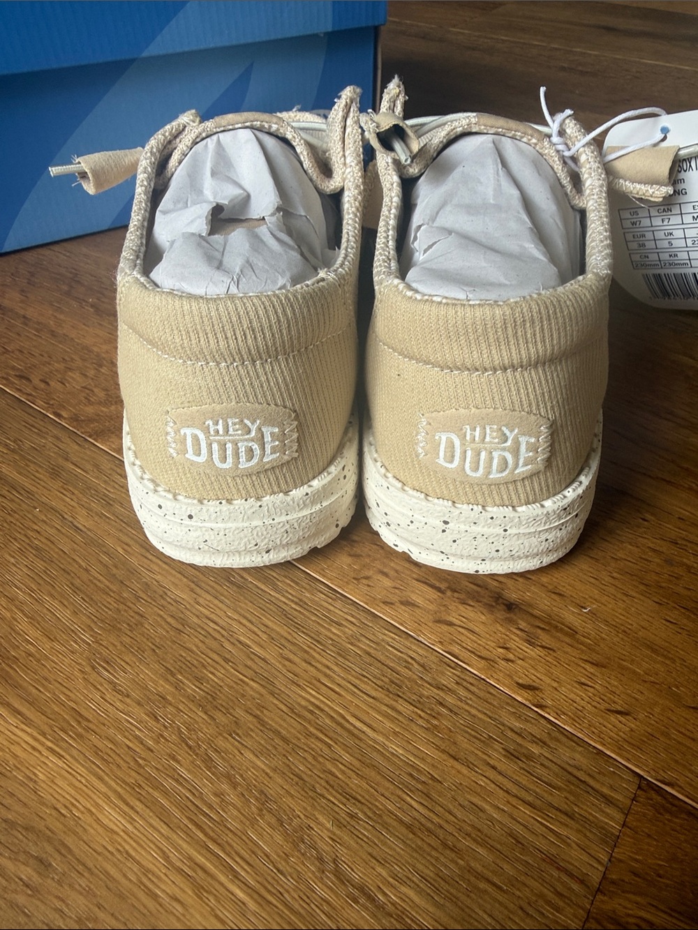 Hey Dude Women’s Natural Canvas Wally Slip-Ons - Light Beige - Picture 3 of 6